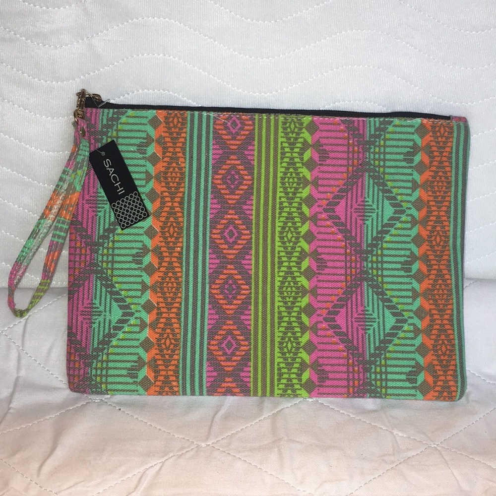 NWT Sachi Neon Tribal Large Pouch 👝
